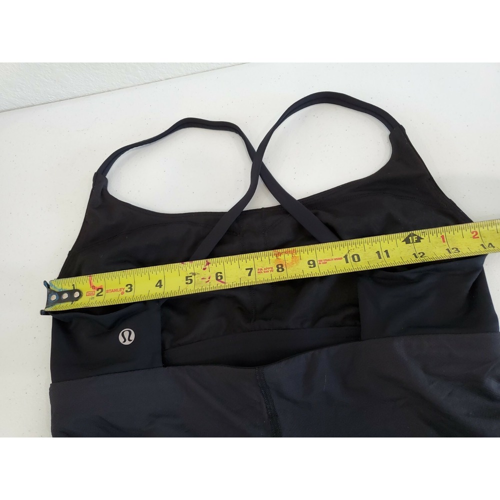 Lululemon Black Tank Criss cross Top Shirt Built In Bra - Picture 7 of 7
